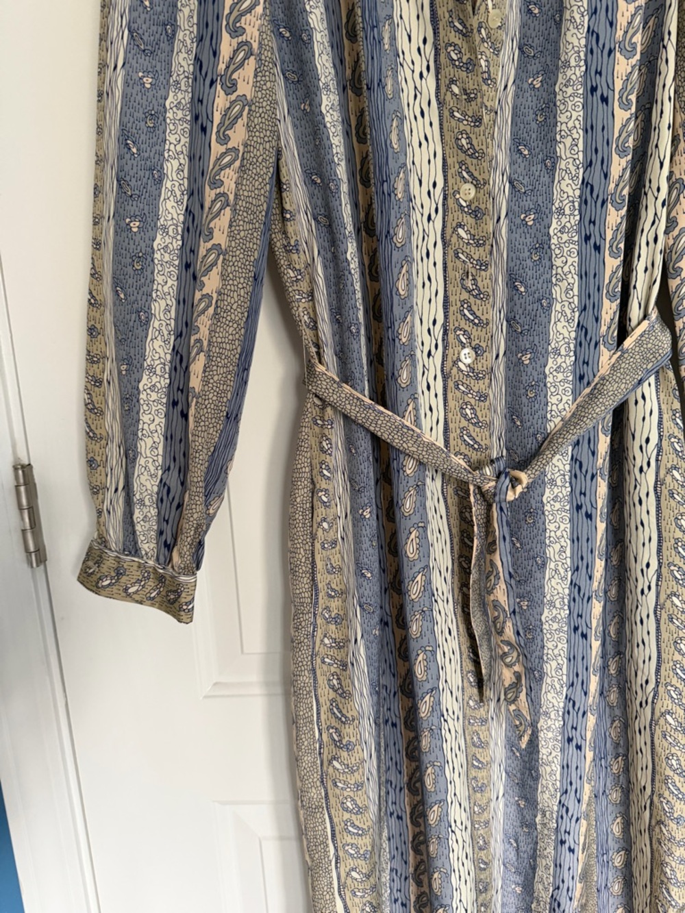 1970’s Schrader Sport Petite Dress Paisley Print Belt Pockets Collar Vintage - Picture 6 of 9